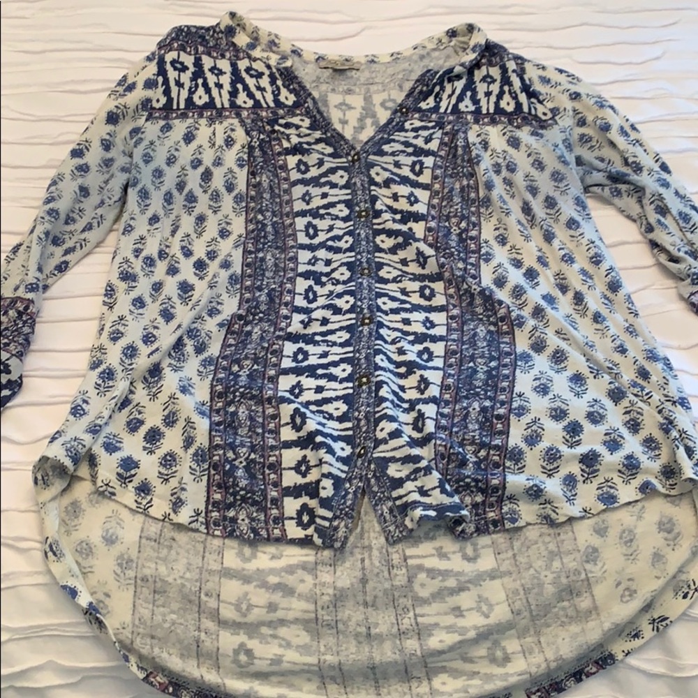Lucky Brand Three Quarter Length Cotton Top